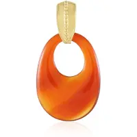 Cavill - Zilveren hanger - 925 Sterling zilver verguld - Rode onyx 21,177 ct cabochon - Elegante grote hanger 42x25 mm