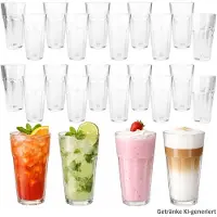 MamboCat 24-delige set QUEEN Latte Macchiato glazen stapelbaar van glas - 27022041