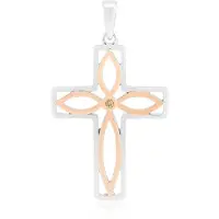 Cavill - Zilveren hanger - 925 Sterling zilver - I1 Argyle Rose de France diamant 0,013 ct - ronde briljant - handgemaakt elegant design