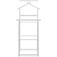 Idimex Herenkapstok KANNA wit - kleerhanger, kapstok met broekenrek van bamboe, modern - hoofdfoto