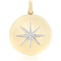 Cavill - Vergulde 925 Sterling Zilveren Hanger - I1 G Diamant 0.03 ct - Ronde Briljant - Elegant Tijdloos Sieraad
