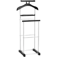 Idimex Herenkapstok MEDINA met kleerhanger, broekhanger en plank - Stijlvolle kapstok, metaal, wit/zwart, voor slaapkamers en meer - Hoofdafbeelding