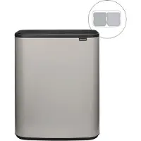 Brabantia Bo Touch Bin Prullenbak 2 x 30 liter Soft Grey