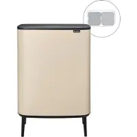 Brabantia Bo Touch Bin Hi Prullenbak - 2 x 30 liter - Afvalscheiding - Soft Beige