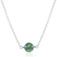 Cavill - Zilveren Halsketting - 925 Sterling Zilver Geplatineerd - 0,809 ct Ethiopische Mezezo Opaal - Ronde 6 mm Kraal - Elegant & Modern