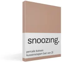 Snoozing percale katoen kussenslopen (set van 2) - Percale katoen - 60x70 cm - Mokka