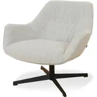 Nolon Jilou Draaibare Fauteuil Beige Melange - Met Armleuning - Stoffen Zitting - Zwart Metalen Onderstel