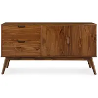 Idimex TIVOLI-dressoir van massief hout met 2 deuren en lades – afwerking in kastanje