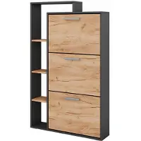 VitaliSpa Orlando Schoenklaprek – 80 x 128.3 cm met 3 opvouwbare compartimenten Eik goud/antraciet