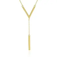 Cavill - Zilveren Halsketting 925 Sterling Zilver - Verguld - Y-vormig Design - Lange Elegante Damesketting - Lichtgewicht Stijlvol 45.72 cm