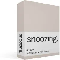 Snoozing katoen hoeslaken extra hoog - 90x200 cm - Eenpersoons - Zand