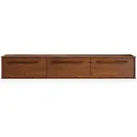 Idimex TECCA-lowboard van 180 cm, hangend, van massief hout – afwerking in kastanje
