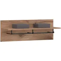 Idimex MALEA wandkapstok met 1 plank en kledingstang in eiken Viking. Wandkapstok van spaanplaat. Wandkapstok met metalen stang in zwart gelakt - hoofdafbeelding