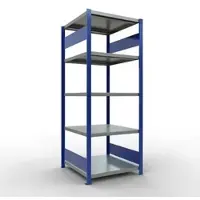 Schulte Lagertechnik MULTIplus 250 boutloos rekkensysteem, basisrek, lengte bout, 2000x750x800 mm, 5 legborden, gentiaanblauw/verzinkt