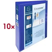 Exacompta 10x Kreacover Ringband in PP met 4 D-ringen van 50mm - A4 maxi - Blauw - 51844BE