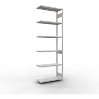 Schulte Lagertechnik MULTIplus 250 boutloos rekkensysteem, boutloze aanbouwstelling, lengte bout, 3000x1000x400 mm, 7 legborden, lichtgrijs