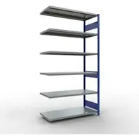 Schulte Lagertechnik MULTIplus 250 rekkensysteem zonder grendel, lengte grendel, 2500x1300x600 mm, 6 legborden, gentiaanblauw/verzinkt.