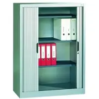 C+P Omnispace rolluikkast, 3 OH, afsluitbaar, B 1000 x D 420 x H 1345 mm, staal/kunststof, lichtgrijs