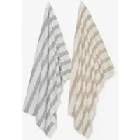 Marc O'Polo Theedoek Haley Multi Dark Sand (Set van 2)