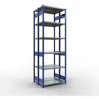 Schulte Lagertechnik - Dubbele basisrekken MULTIPlus250 insteeksysteem - 3000x1000x(2x400) mm, 14 legborden, gegalvaniseerd