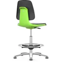 BIMOS Labsit hoge bureaustoel, kunstleer, glijders, B 450 x D 420 x H 520 - 770 mm, groen