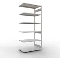 Schulte Insteekstelling MULTIplus250 Express - aanbouwsectie - B 1300 x D 800 x H 3000 mm - 7 legborden - draagvermogen 250 kg - staal - lichtgrijs