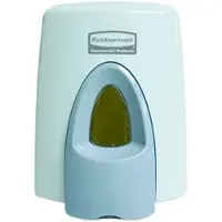 Rubbermaid schuimzeepdispenser, volume 400 ml, manueel, antimicrobiële drukknop, kijkvenster, levenslange garantie, kunststof, wit/grijs