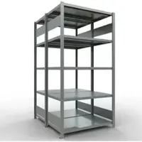 Schulte Lagertechnik - Dubbel legbordstelling. Type 250 kg - 2000x1000x2x600 mm, 10 schappen