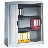C+P Omnispace rolluikkast, 3 OH, afsluitbaar, B 1200 x D 420 x H 1345 mm, staal/kunststof, lichtgrijs