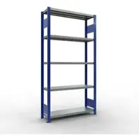 Schulte Lagertechnik MULTIplus250 boutloze rekken, basisrek, 2000 x 1000 x 300 mm, 5 legborden, RAL 5010 gentiaanblauw/verzinkt