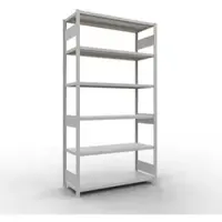 Schulte MULTIplus250 rekken zonder schroeven, basisrek, 6 legborden, tot 250 kg per legbord, zonder gereedschap monteerbaar, B 1300 x D 500 x H 2500, lichtgrijs