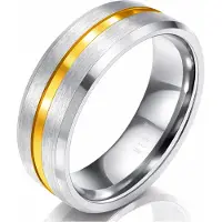 Mendes Heren ring Wolfraam Zilver Goud 8mm-22mm