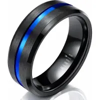 Mendes Wolfraam heren ring Zwart met Blauw 8mm-19mm