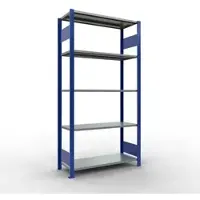 Schulte Legbordstelling MULTIplus150 - 5 legborden - L 1000 x B 400 x H 2000 mm - draagvermogen 150 kg - gentiaanblauw RAL 5010