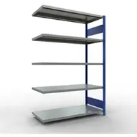 Schulte Lagertechnik MULTIplus 250 rekkensysteem zonder grendel, lengte grendel, 2000x1300x600 mm, 5 legborden, gentiaanblauw/verzinkt.