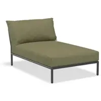 Houe Loungeset Level 2 Chaiselong Frame Dark Grey Cushion Leaf