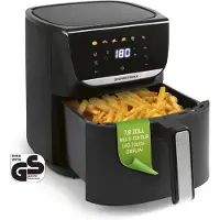 DS Produkte AirGenius heteluchtfriteuse - 5,5 l Airfryer | Friteuse met 7 programma's | Minibakoven - Vetarm en lekker voor 3-5 personen | Heteluchtfriteuse met kleurendisplay, led-touchscreen