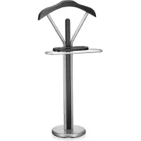Idimex Herenkapstok FABIO MDF-elementen in zwart, verchroomd metalen frame, met kleerhanger, broekenhanger en kleine plank
