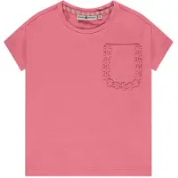 Stains & Stories T-shirt roze Meisjes Katoen Ronde hals Effen - maat 128