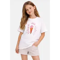 Cars T-shirt wit Meisjes Katoen Ronde hals Printopdruk - maat 140