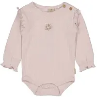 LEVV Newborn romper roze ajour Meisjes Katoen Ronde hals Effen - maat 50