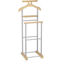 Idimex Kledingrek MEDINA met kleerhanger, broekenhanger en opbergplank - grijs/beukendecor