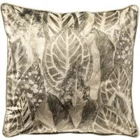 Dutch decor RIKKE - sierkussen 45x45 cm - bladmotief - Sage Green - groen - Inclusief binnenkussen - Luxe kussens voor woonkamer & bank