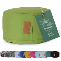 #DoYourYoga - Yoga kussen - »Vishnu« - rond meditatiekussen met bio-organische Spelt vulling - H:15cm, diam.30cm - lichtgroen