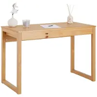 Idimex NOAH bureau van massief hout in bruin, met 2 laden, grenen bureau in een eenvoudig Scandinavisch ontwerp