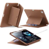 ESR Hoes Geschikt voor iPad Pro 11 (2024 / 2025) - Flip Magnetic Book Case - Beschermhoes met Multi-Angle Standaard - Sleep/Wake - Pen Houder - Bruin