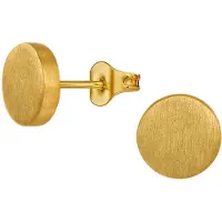 Traveller Oorbellen - Dames & Heren Oorstekers - Edelstaal - Verguld - Mat - Rond - 8mm - 181307