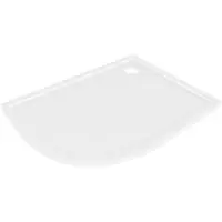 Mexen Flow asymmetrische halve cirkel douchebak slim rechts 100 x 80 , wit glans - 46Q108010R