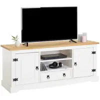 Idimex Lowboard TEQUILA 140 cm van massief hout - wit/bruin
