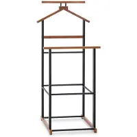 Idimex Herenkapstok KANNA vintage/zwart - kleerhanger, kapstok met bamboe broekenrek, modern - hoofdfoto